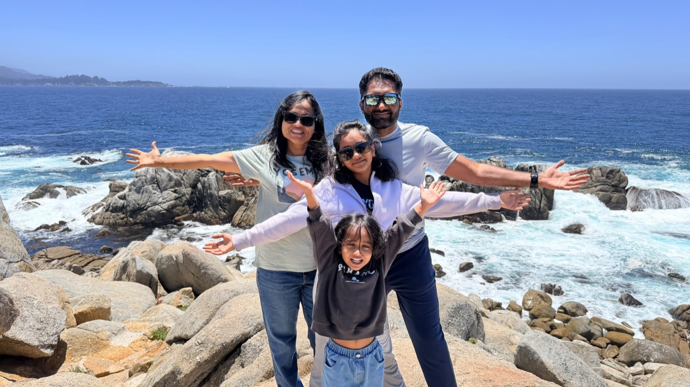Bala with his wife and two daughters