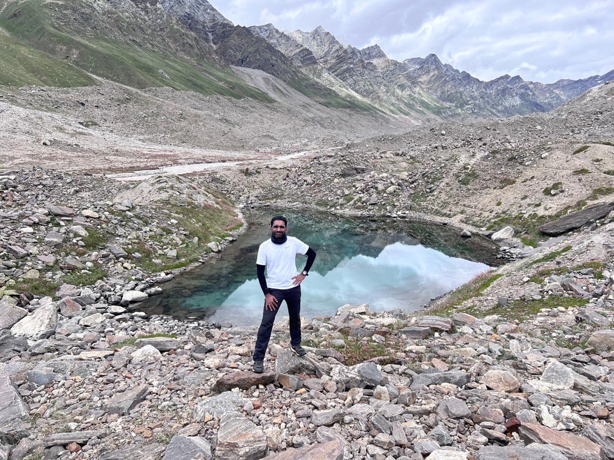 Alpine lake on a Himalayan trek